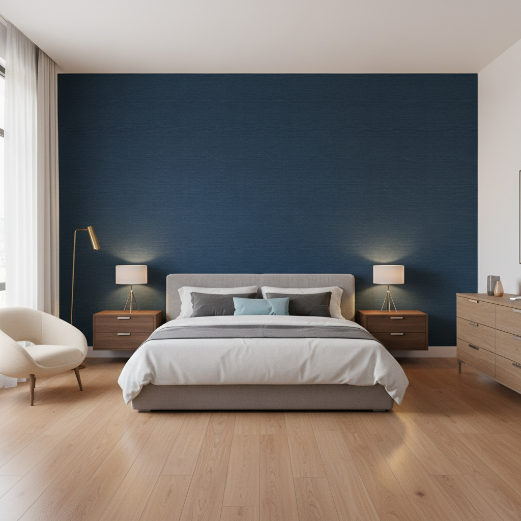 Gemma Velvet Blue — Bedroom Room Setting