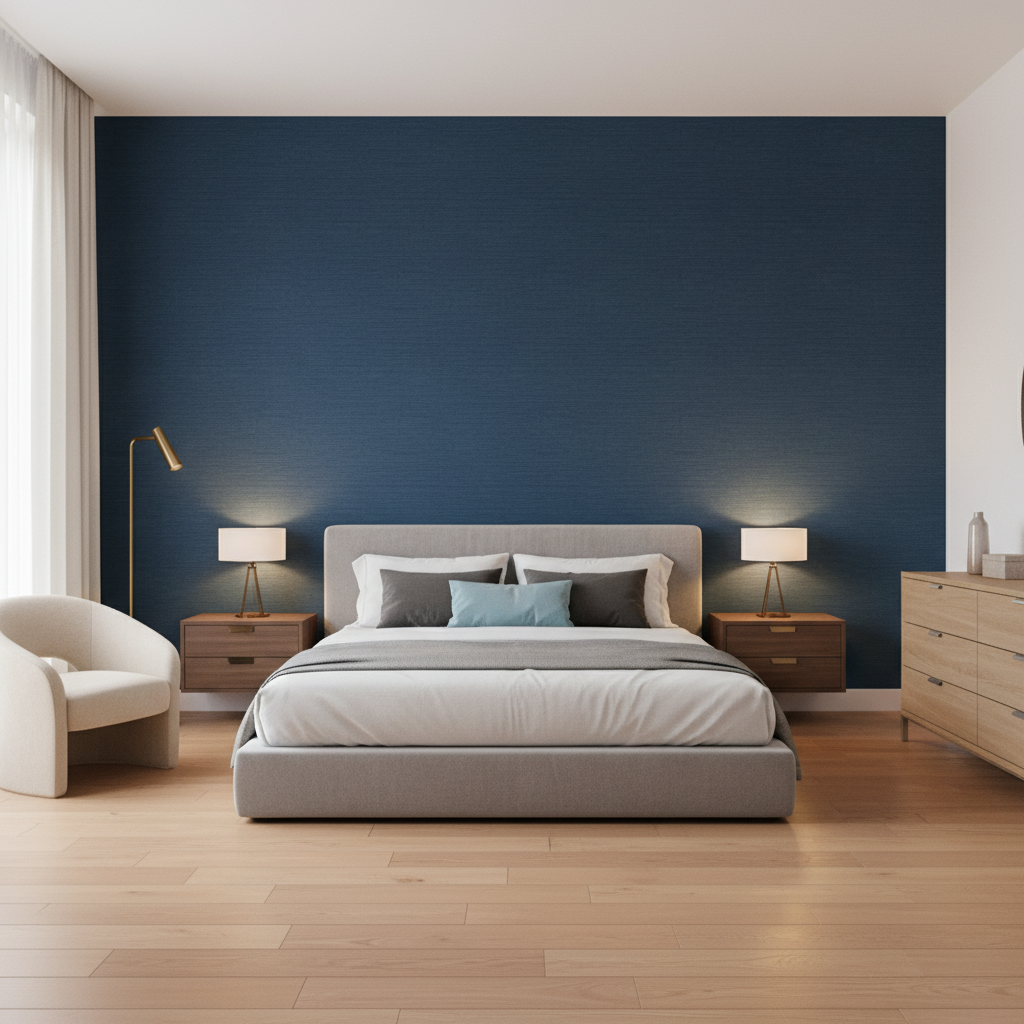 Gemma Velvet Blue — Bedroom Room Setting