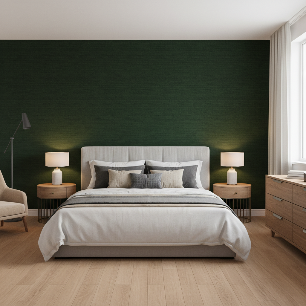 Gemma Velvet Emerald — Bedroom Room Setting