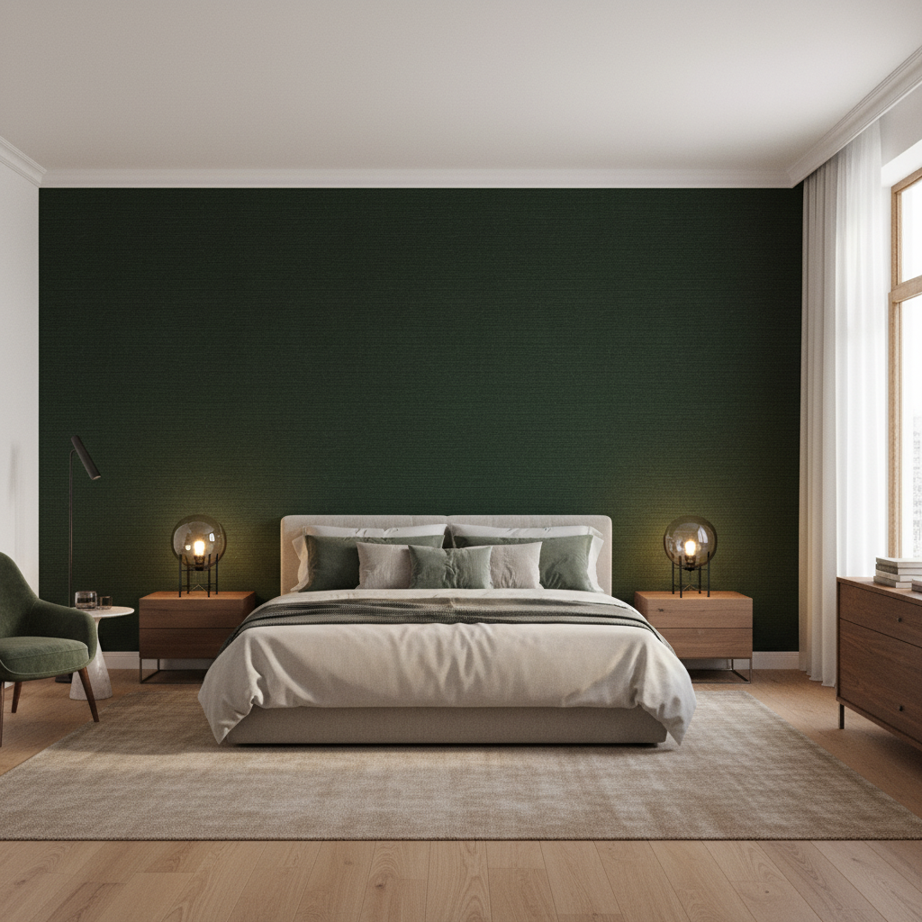 Gemma Velvet Emerald — Bedroom Room Setting