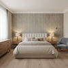 Shaw Damask Mist — Bedroom Room Setting