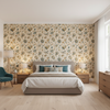 Hollin Print Peacock — Bedroom Room Setting