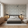 Orford Embroidery Blue/Gold — Bedroom Room Setting