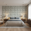 Taplow Print Sea Mist — Bedroom Room Setting