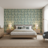 Taplow Print Peacock/Gold — Bedroom Room Setting