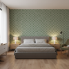 Levens Velvet Aqua — Bedroom Room Setting