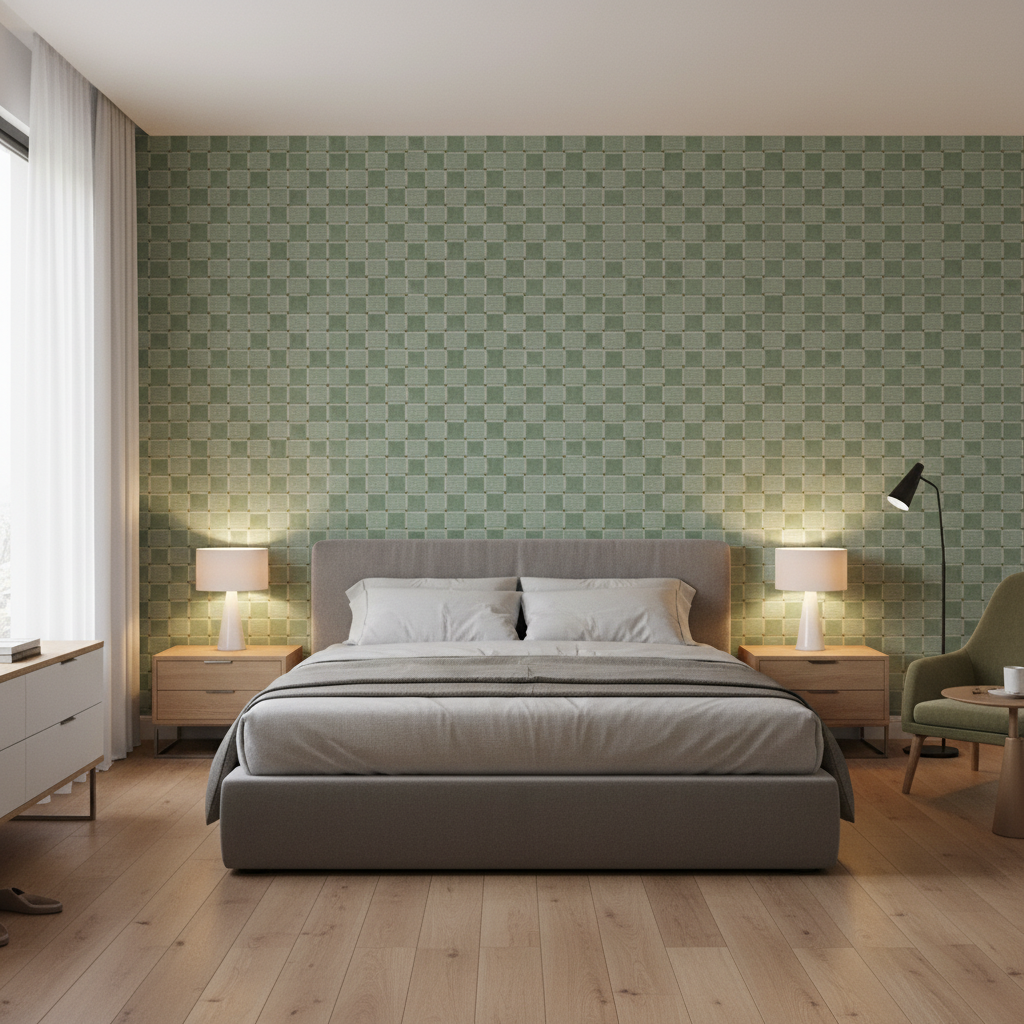 Levens Velvet Aqua — Bedroom Room Setting