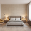 Levens Velvet Parchment — Bedroom Room Setting