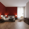 Levens Velvet Ruby — Bedroom Room Setting