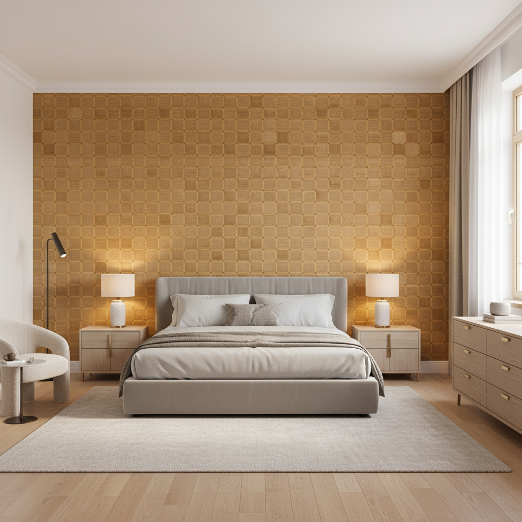 Levens Velvet Gold — Bedroom Room Setting