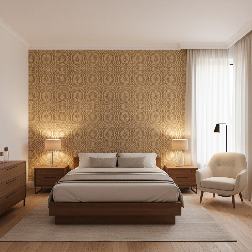 Callow Velvet Stone — Bedroom Room Setting