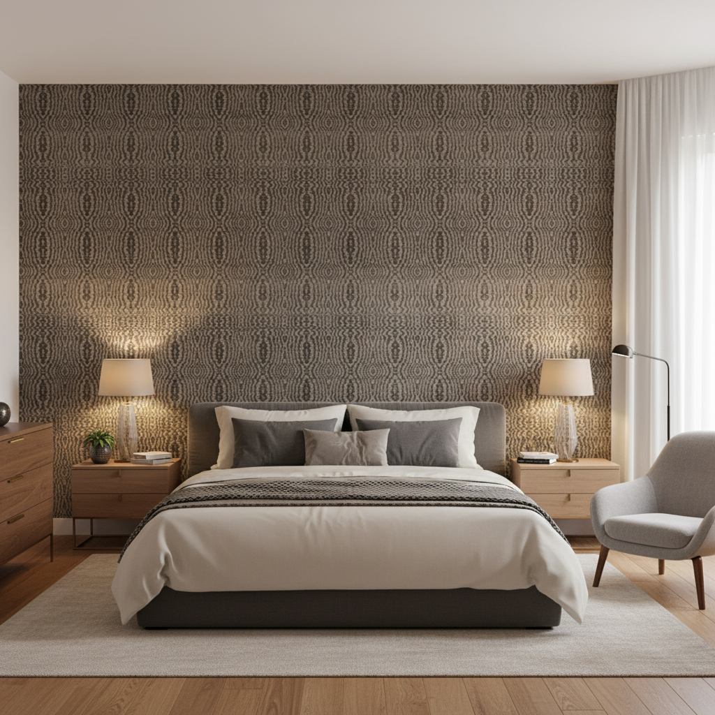 Callow Velvet Silver — Bedroom Room Setting