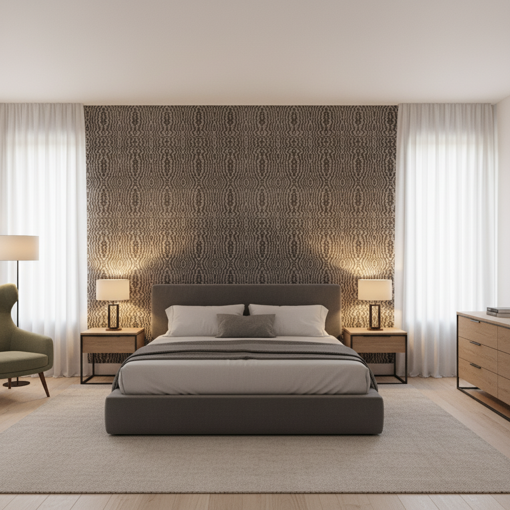 Callow Velvet Silver — Bedroom Room Setting