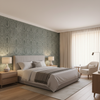 Callow Velvet Aqua — Bedroom Room Setting