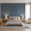Allonby Weave Blue — Bedroom Room Setting