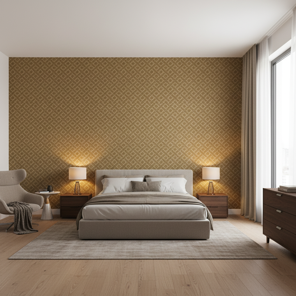 Maldon Weave Java — Bedroom Room Setting
