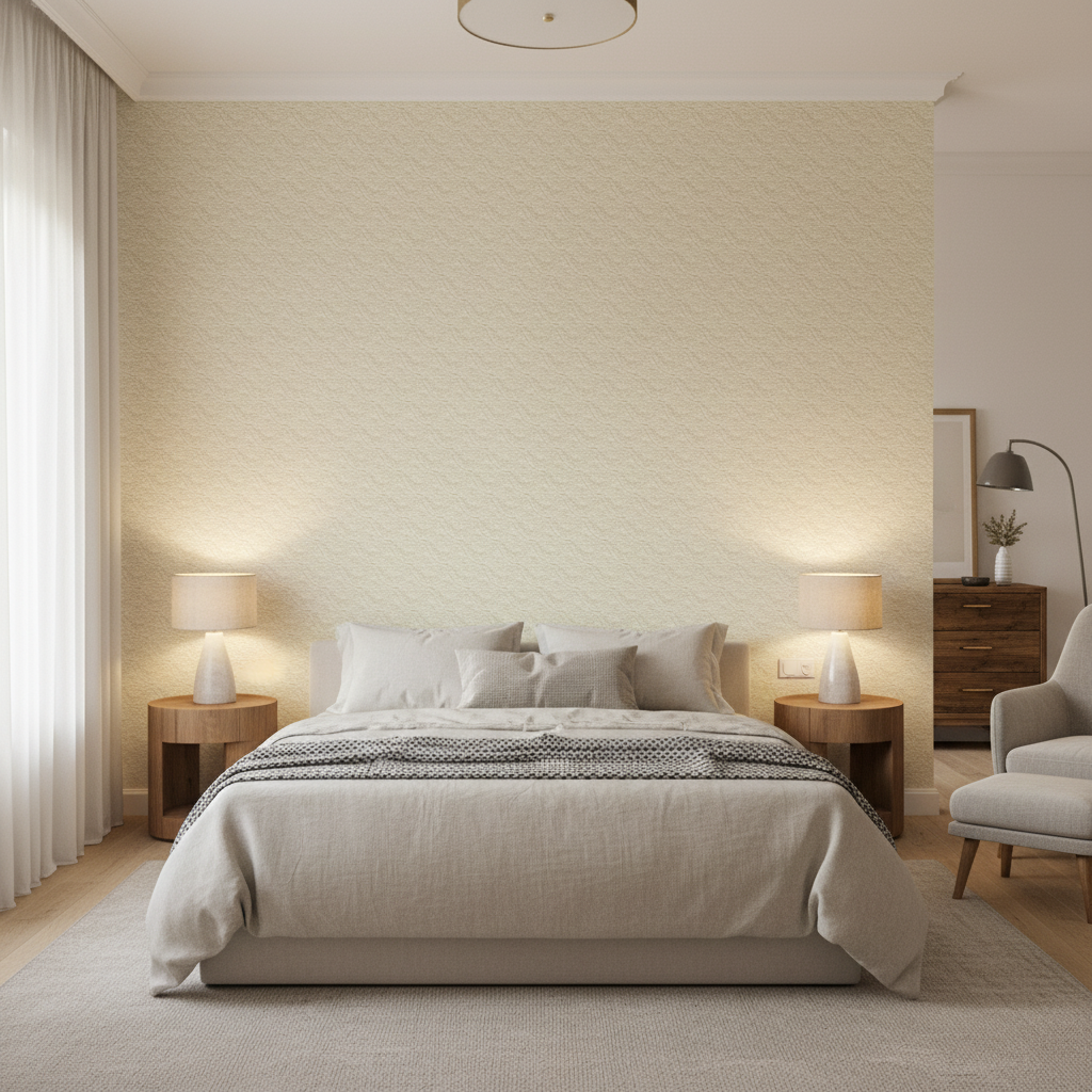 Seaford Weave pale beige — Bedroom Room Setting