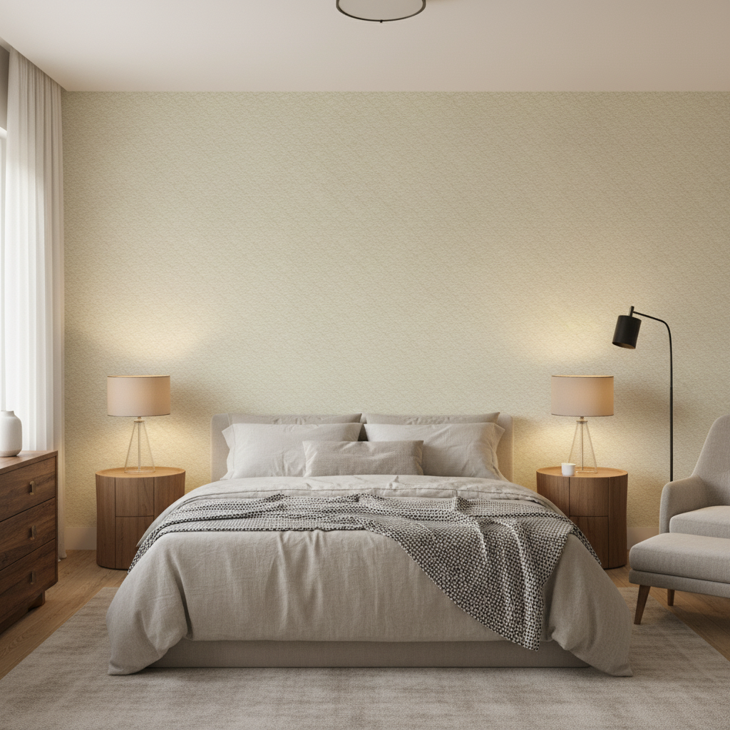 Seaford Weave pale beige — Bedroom Room Setting