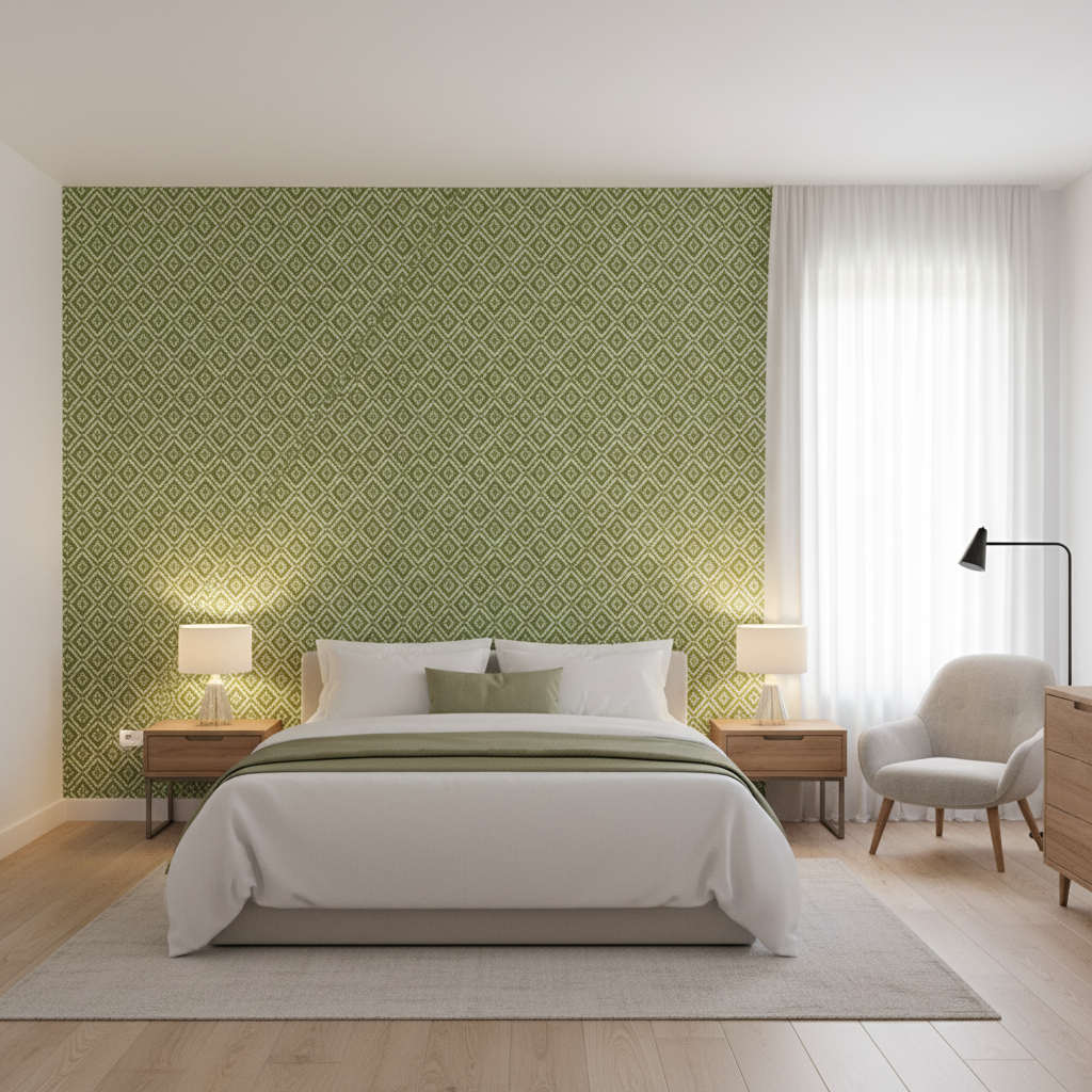 Seaford Weave Leaf — Bedroom Room Setting
