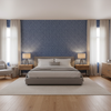 Seaford Weave Blue — Bedroom Room Setting