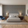 Blyth Weave Navy — Bedroom Room Setting