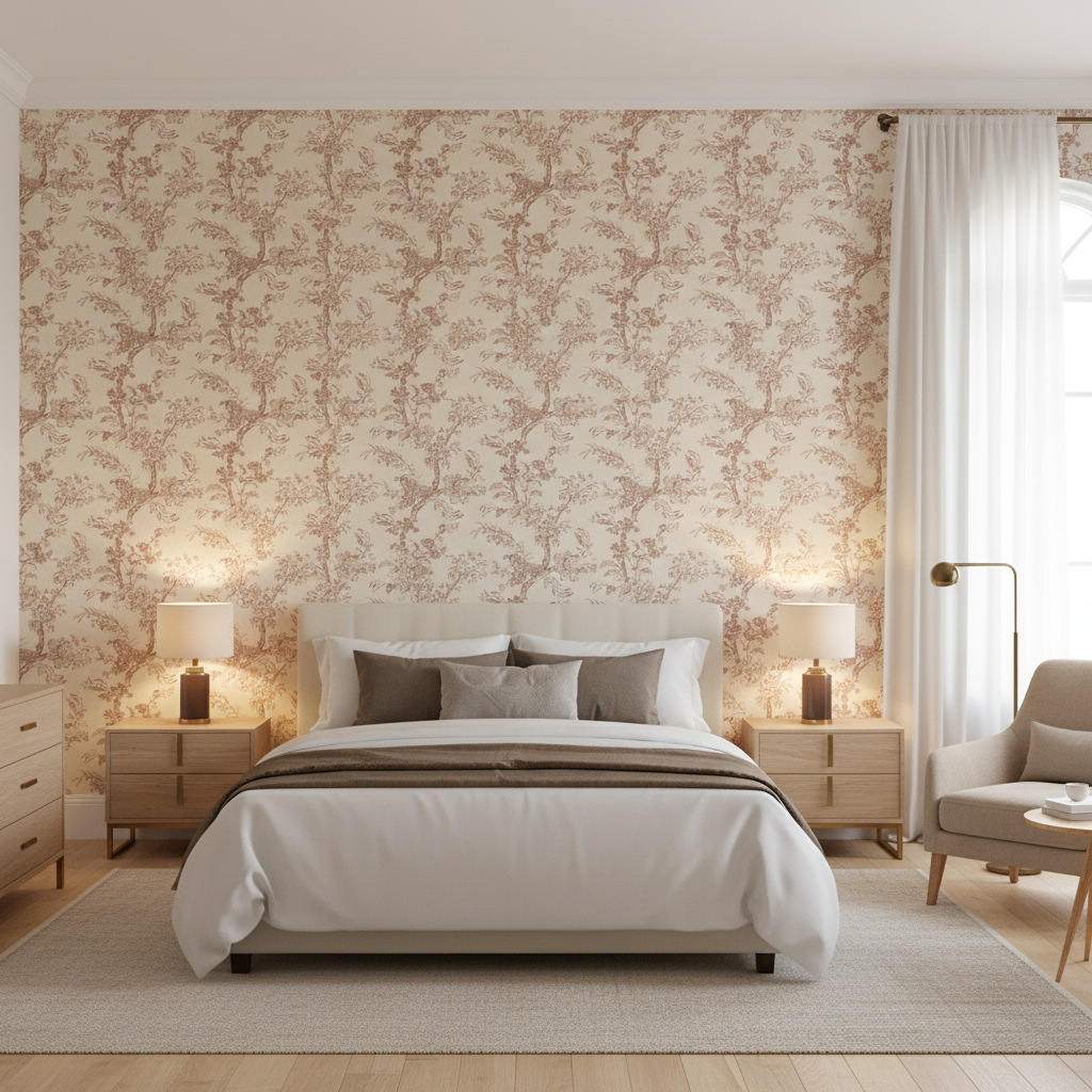 Beijing Blossom ivory — Bedroom Room Setting