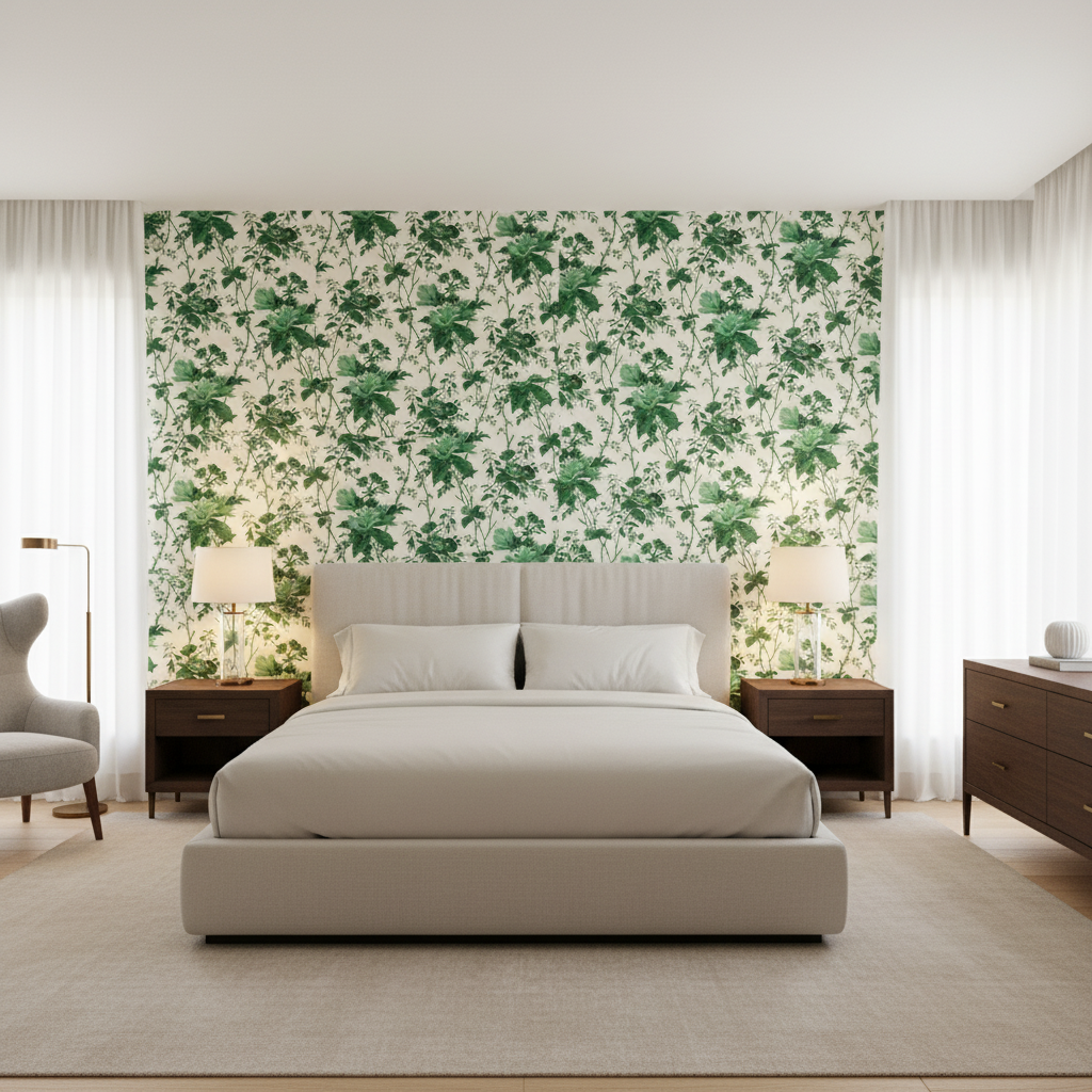 De La Tour Paolos Green — Bedroom Room Setting