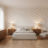 Leaf Trellis white — Bedroom Room Setting