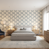 Leaf Trellis cream — Bedroom Room Setting