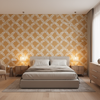 Leaf Trellis Caramel — Bedroom Room Setting