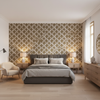 Leaf Trellis Green — Bedroom Room Setting