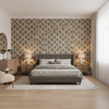 Leaf Trellis Green — Bedroom Room Setting