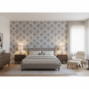 Leaf Trellis Lichen — Bedroom Room Setting