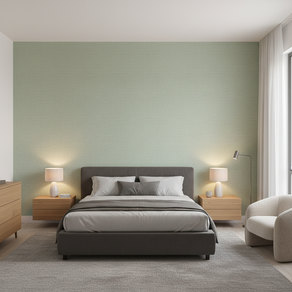 Leuven Celadon — Bedroom Room Setting