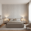 Drayton Print Smoke — Bedroom Room Setting