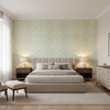 Drayton Print Moss — Bedroom Room Setting
