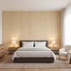 Drayton Print Maize — Bedroom Room Setting