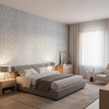 Drayton Print Denim — Bedroom Room Setting