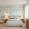 Augustine Print Aqua — Bedroom Room Setting