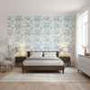 Augustine Print Aqua — Bedroom Room Setting