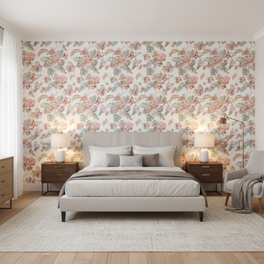 Augustine Print Multi — Bedroom Room Setting
