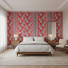 Bongol Print Poppy — Bedroom Room Setting