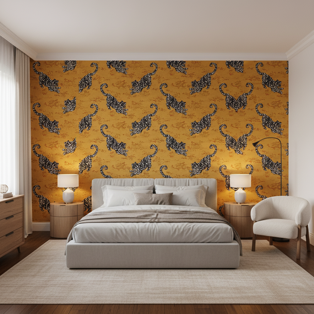 Bongol Velvet Sand — Bedroom Room Setting