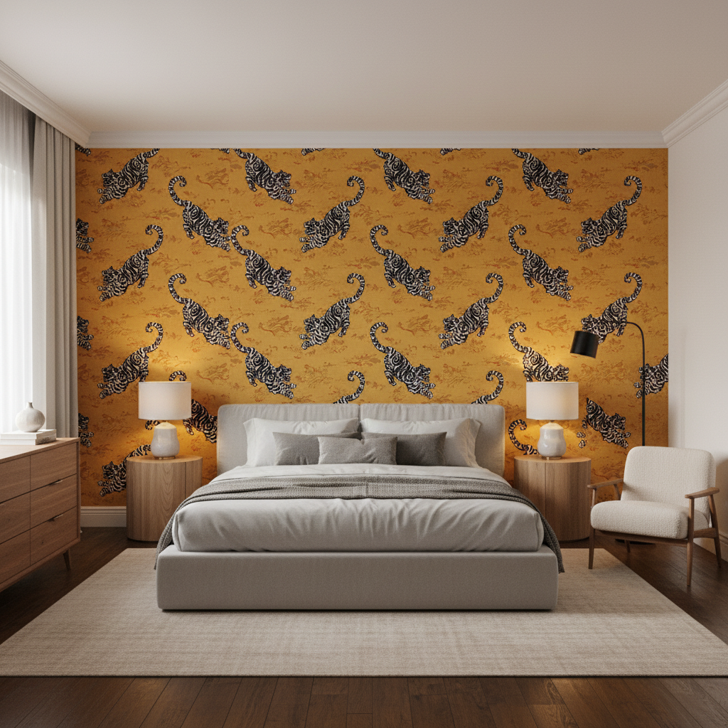 Bongol Velvet Sand — Bedroom Room Setting