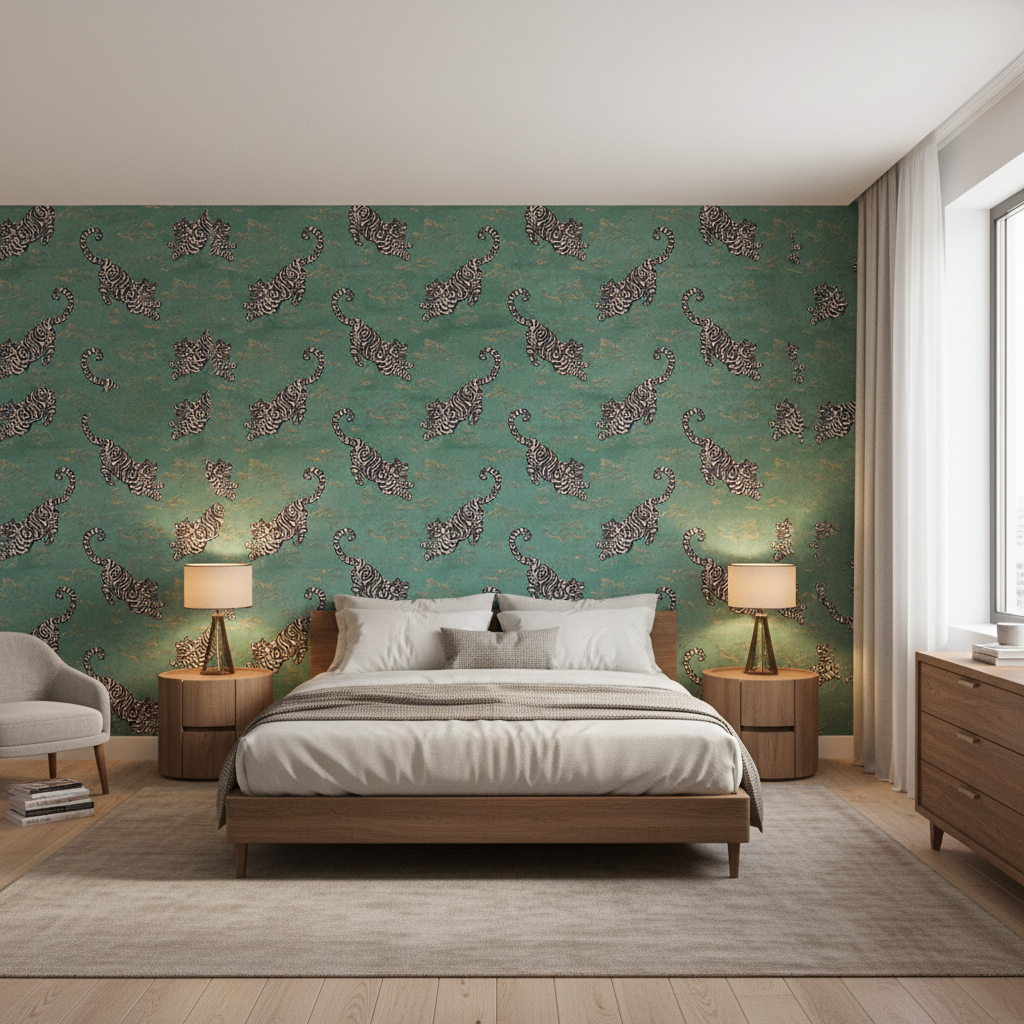 Bongol Velvet Jade — Bedroom Room Setting