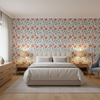 Eldora Print Sky/Brick — Bedroom Room Setting