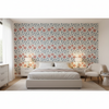 Eldora Print Sky/Brick — Bedroom Room Setting