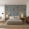 Marion Print Indigo — Bedroom Room Setting