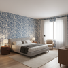 Marion Print Denim — Bedroom Room Setting