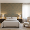 Acanthus Damask Blue — Bedroom Room Setting